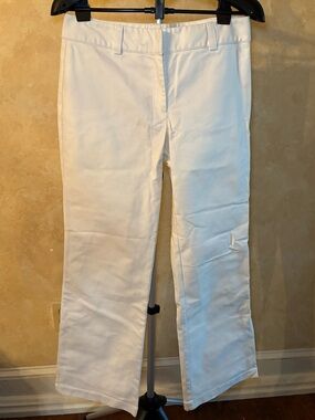 Crisp White Anne Klein Boot Cut Trousers